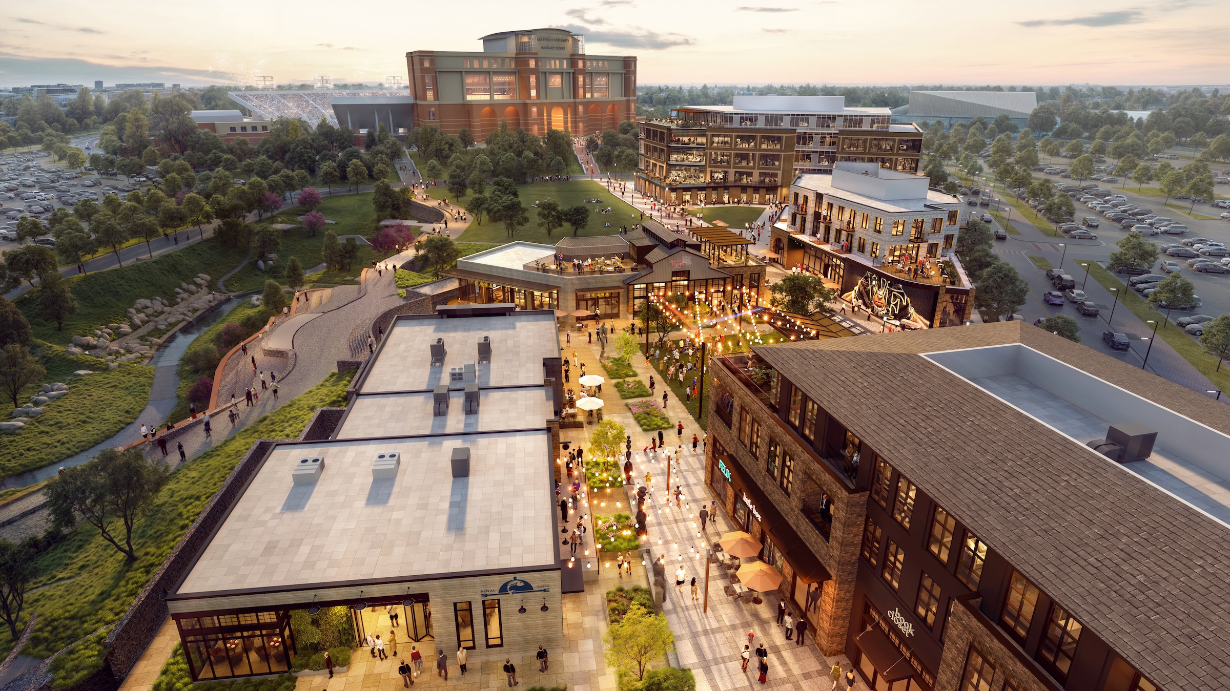 Aerial view rendering of The Grounds